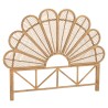 Tête de lit demi-lune KALLY en rotin brun miel 140/160cm