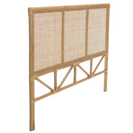 Tête de lit en rotin brun miel 160x110 cm - Style bohème chic
