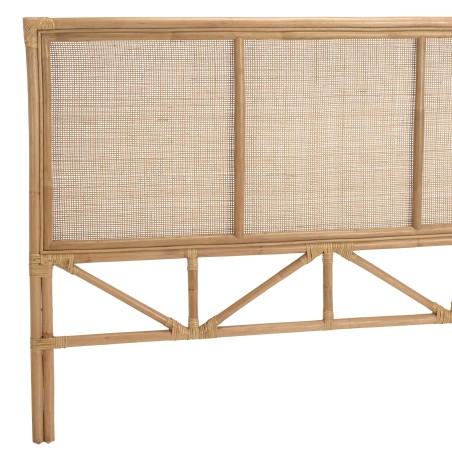 Tête de lit en rotin brun miel 160x110 cm - Style bohème chic