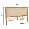 KALLY Rectangular Headboard 140/160cm 'Caning' Honey Brown Rattan