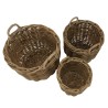 KALLY - Set of 3 Round Storage Baskets in Natural Rattan