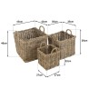 KALLY - Set of 3 Square Storage Baskets