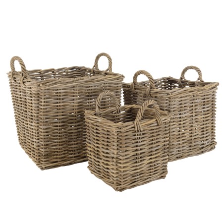 KALLY - Set of 3 Square Storage Baskets