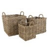 Set de 3 paniers de rangement carrés en kubu naturel KALLY