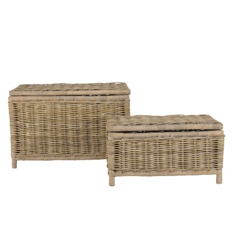 Set de 2 coffres de rangement KALLY en kubu naturel