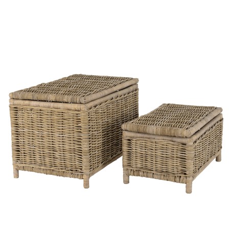 Set de 2 coffres de rangement KALLY en kubu naturel