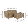 Set de 2 coffres de rangement KALLY en kubu naturel