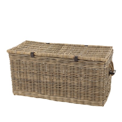 Coffre de rangement en kubu naturel KALLY 100cm