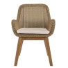 KALLY - Set of 2 Synthetic Rattan Garden Armchairs with Cushions