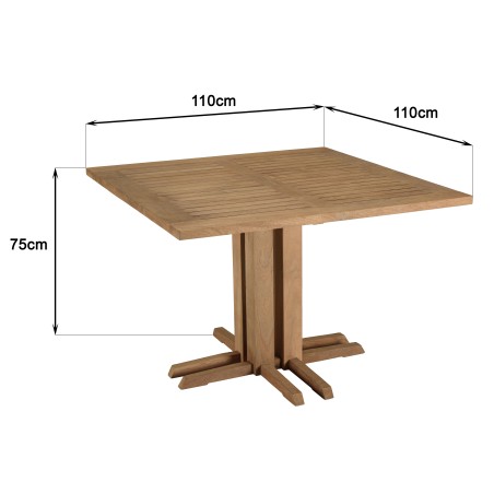Table à manger jardin carrée KALLY 110x110cm