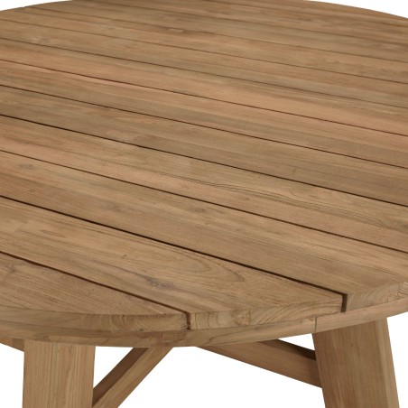 KALLY Round Garden Dining Table 150x150cm Recycled Teak