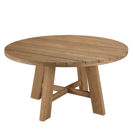 KALLY Round Garden Dining Table 150x150cm Recycled Teak