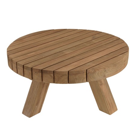 KALLY Round Garden Coffee Table 80x80m Recycled Teak Natural Color