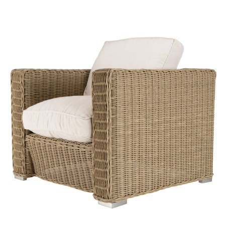 Salon de jardin 5 places en rotin synthétique taupe
