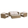 Salon de jardin 5 places en rotin synthétique taupe