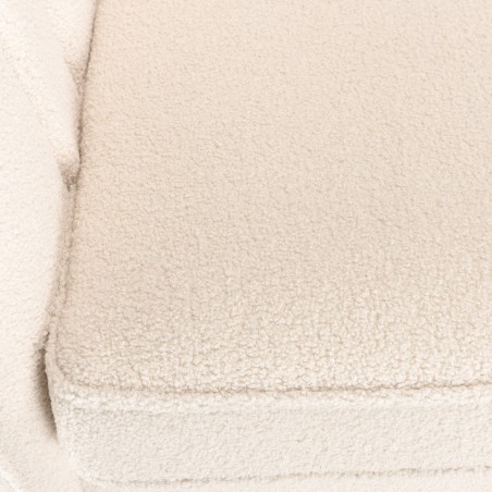 LEOPOLD 2-Seater Wave Sofa in Ecru Bouclé Fabric