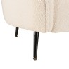 LEOPOLD 2-Seater Wave Sofa in Ecru Bouclé Fabric