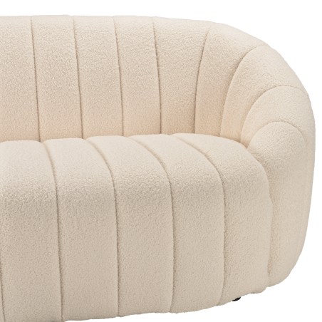 LEOPOLD 2-Seater Shell Sofa in Ecru Bouclé Fabric