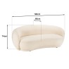 LEOPOLD - 3-seater Beanbag Sofa in Ecru Bouclé Fabric