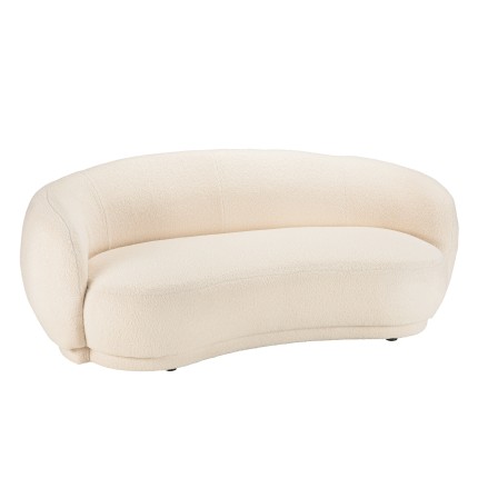LEOPOLD - 3-seater Beanbag Sofa in Ecru Bouclé Fabric