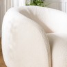 Fauteuil arrondi LEOPOLD en tissu bouclette écru