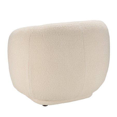 LEOPOLD Round Armchair in Ecru Bouclé Fabric - Modern Elegance