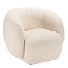 Fauteuil arrondi LEOPOLD en tissu bouclette écru