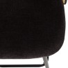 Lot de 2 tabourets d'îlot LEA - Assise tissu noir - Dossier effet cannage