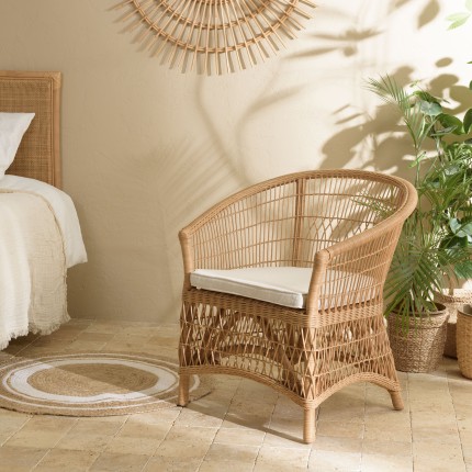 Fauteuil en rotin naturel KALLY - Confort et élégance