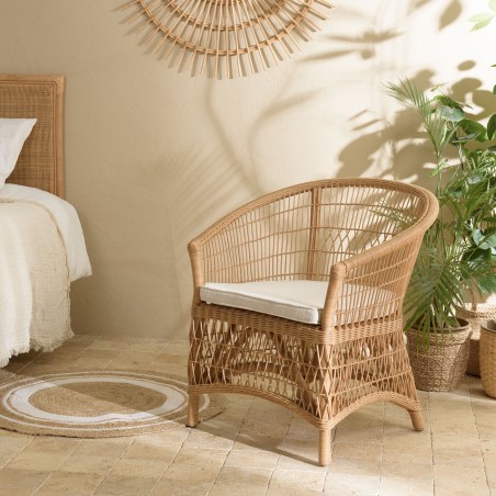 Fauteuil en rotin naturel KALLY - Confort et élégance