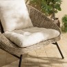KALLY Kubu Lounge Chair with White Seat Cushion and Black Metal Legs