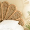 KALLY Half-Moon Headboard 140/160cm 'Flower' Honey Brown Rattan