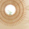 KALLY Round Mirror 100 cm - Sun Design, Honey Brown Rattan