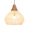 SIXTINE 'Bell' Pendant Light 40x40cm - Natural Rattan & Teak