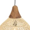 SIXTINE 'Bell' Pendant Light 40x40cm - Natural Rattan & Teak