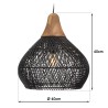 Suspension SIXTINE en rotin noir 40x40cm