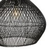 SIXTINE 'Bell' Pendant Light - Black Rattan & Teak - 68 x 68 cm