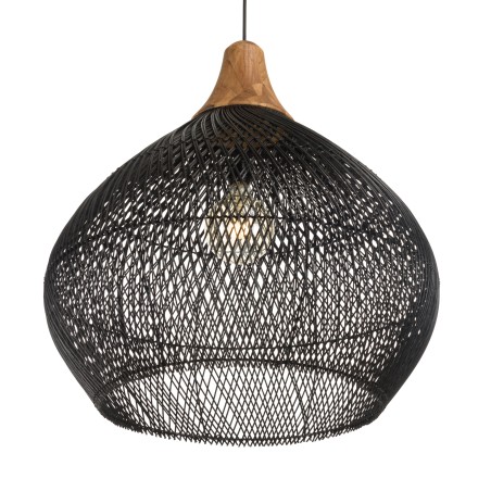 Suspension SIXTINE en rotin noir 68x68cm