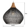 Suspension SIXTINE en rotin noir 68x68cm