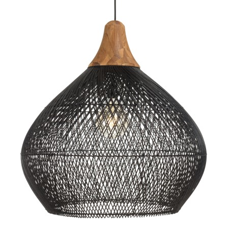 Suspension SIXTINE en rotin noir 68x68cm