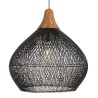 Suspension SIXTINE en rotin noir 68x68cm