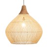 Suspension SIXTINE en rotin et teck 68x68cm