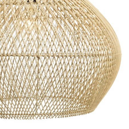 Suspension SIXTINE en rotin et teck 68x68cm