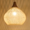 SIXTINE 'Bell' Pendant Light - Natural Rattan & Teak - 68 x 68 cm