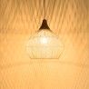Suspension SIXTINE en rotin et teck 68x68cm