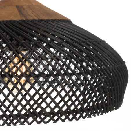 Suspension rotin noir SIXTINE 40x40cm