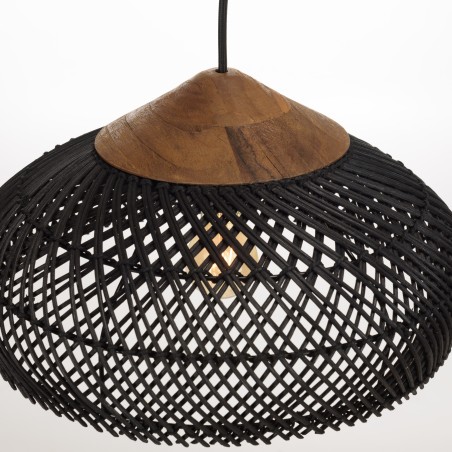 Suspension rotin noir SIXTINE 40x40cm