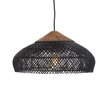 Suspension rotin noir SIXTINE 40x40cm