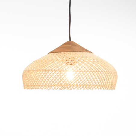 Suspension SIXTINE en rotin naturelle 40x40cm