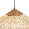 SIXTINE Pendant Light - Natural Rattan & Teak - 40 x 40 cm